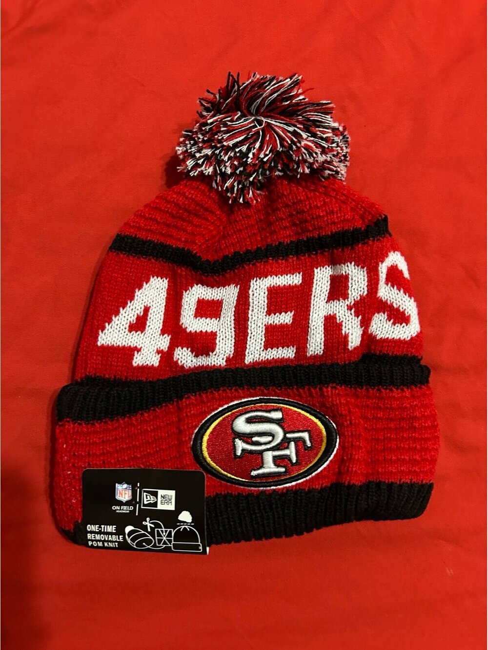 San Francisco 49ers NFL Pom Knit Beanie Hat